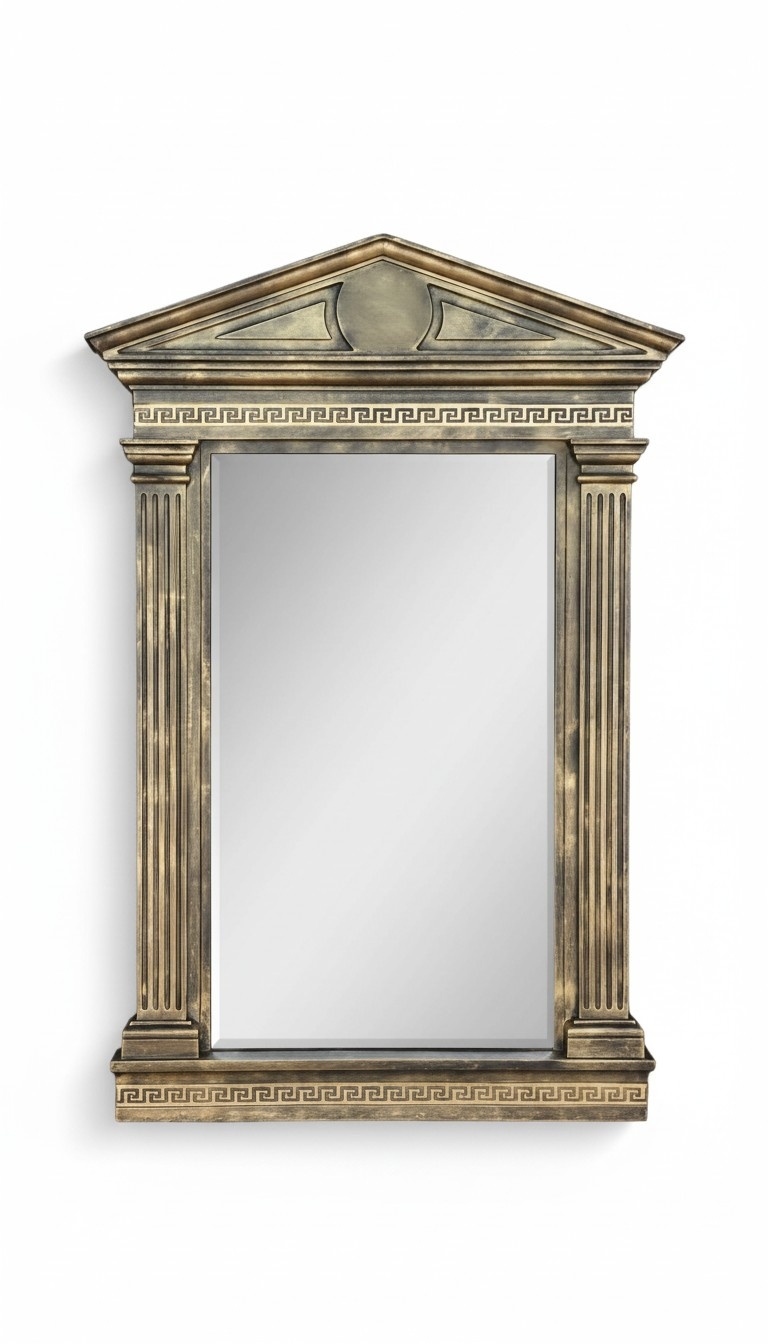 Wall Mirror Bathroom Hallway Design Salon Medusa Antique Style Glass Vintage Columns