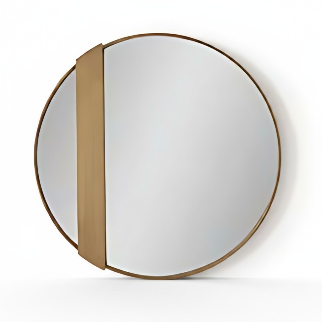 Wall mirror with round glass and square frame, modern and stylish mirror.