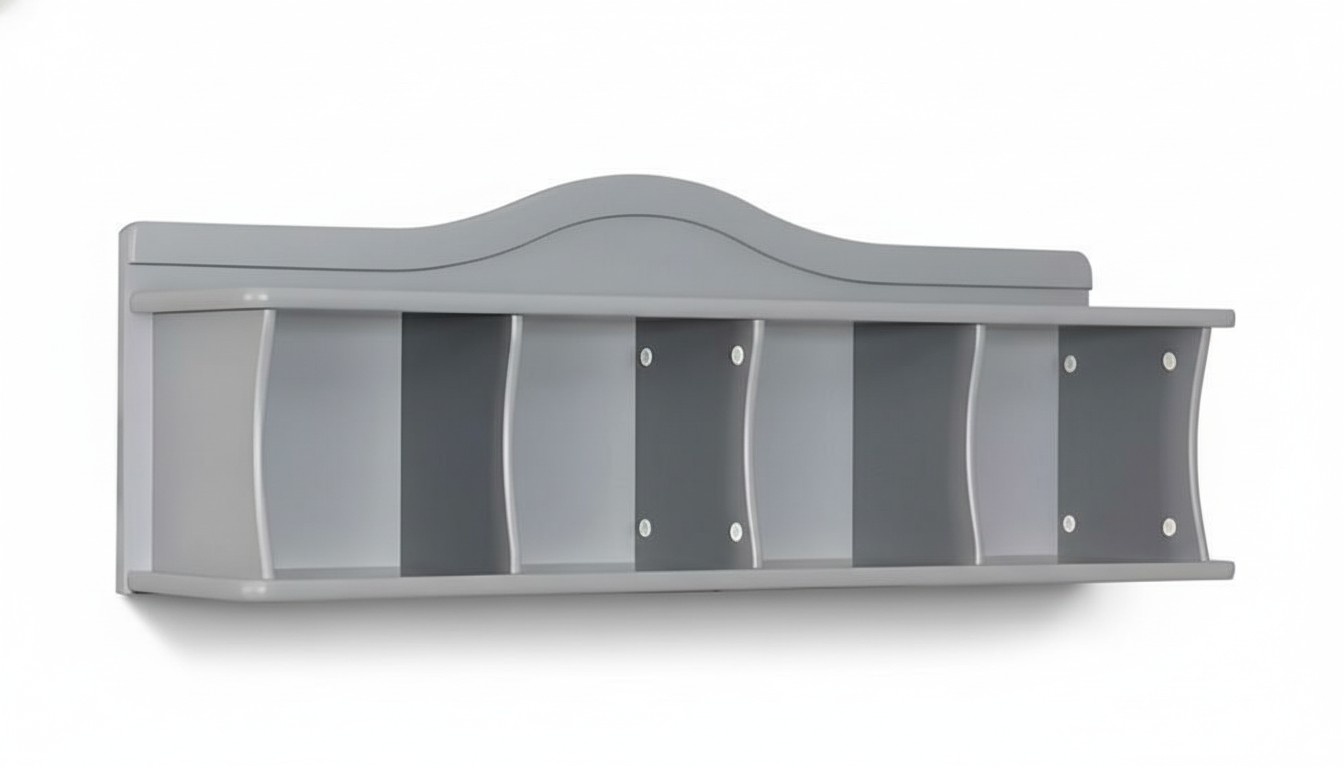 Wall module made of gray wood, a modern and elegant storage furniture.