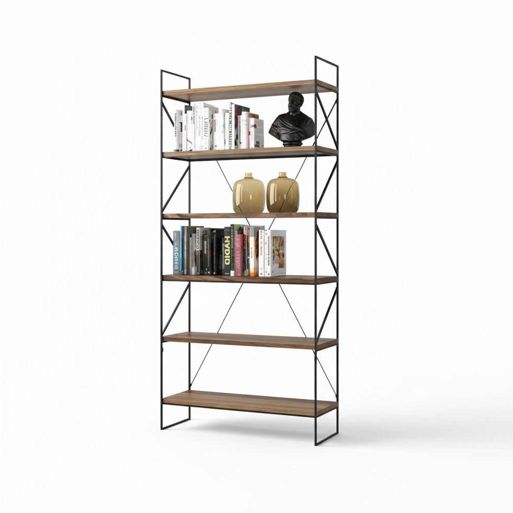 Wall shelf Modern bookcase Living room shelf Designer wooden furniture