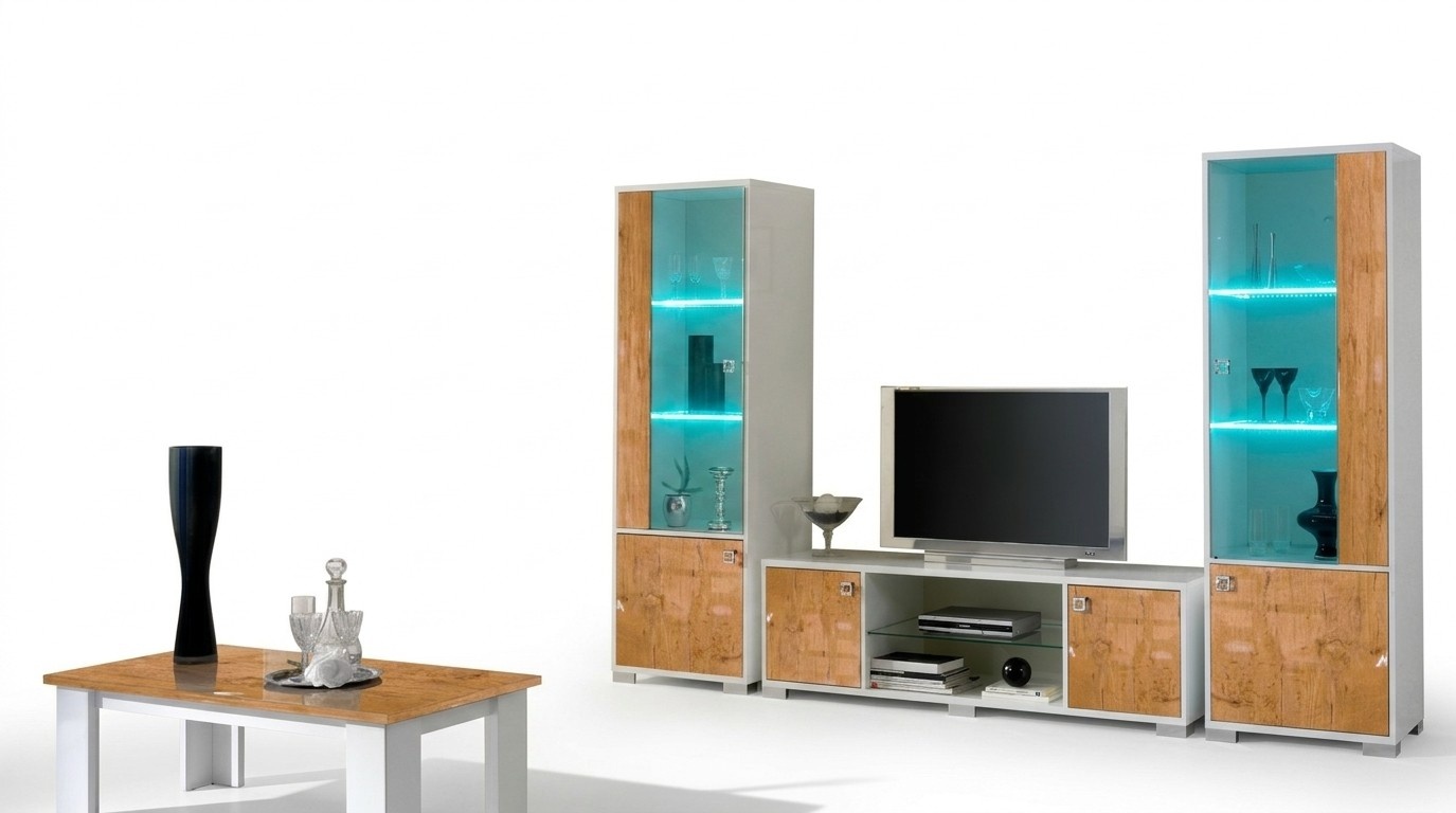 living wall 3pcs. rtv + 2x display cabinet design Italian furniture living room luxury furniture