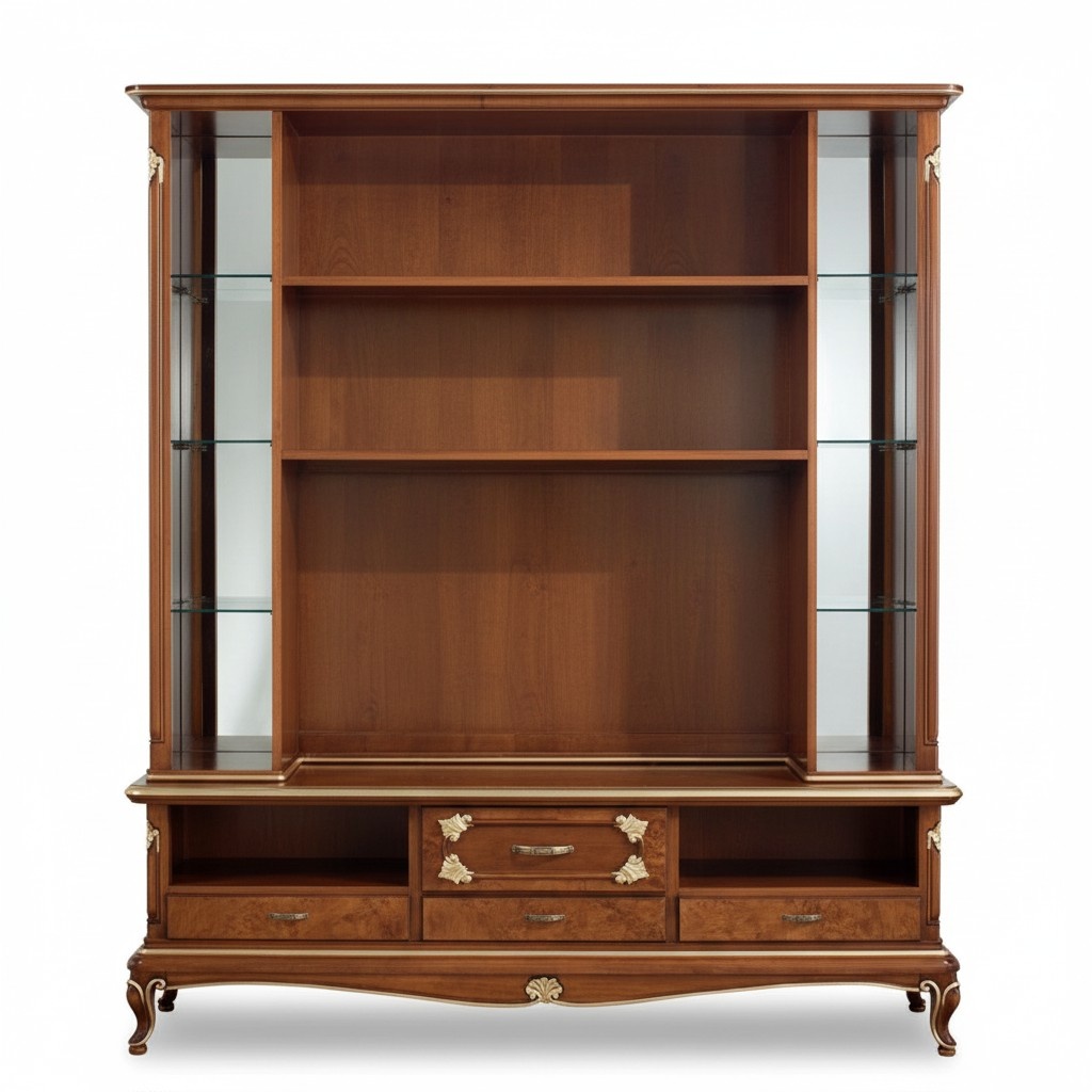 Wall Unit Cabinet Showcase Wood Living Room Furniture tv wall units Design Showcases