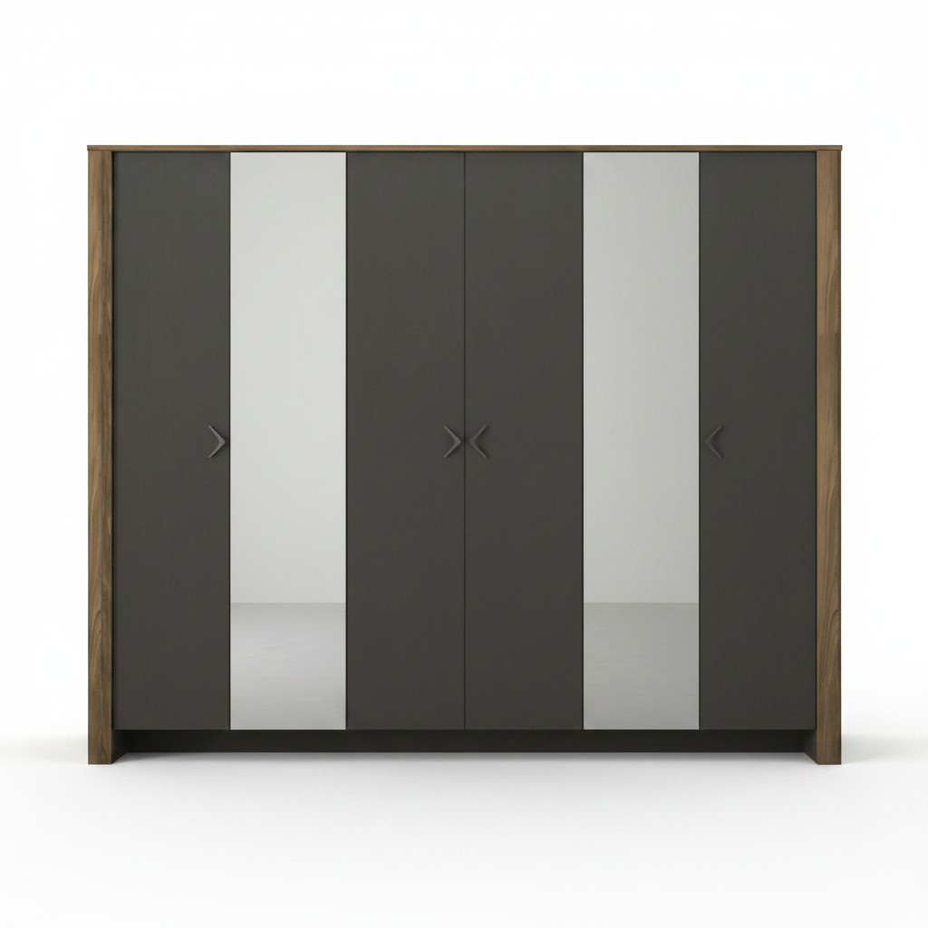 Wardrobe Bedroom Mirror Cabinet Cabinet 6-door Wardrobes Furniture 259cm