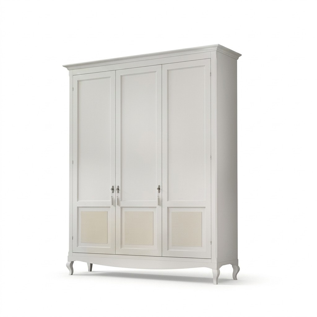 Wardrobe Bedroom Wood Classic Design Furniture White Wardrobes