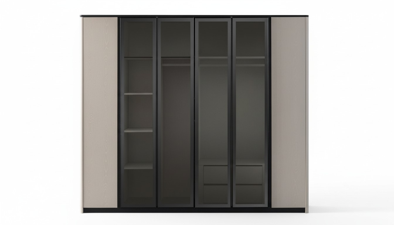 Wardrobe Wardrobe Cabinet Modern Wooden Cabinet Gray