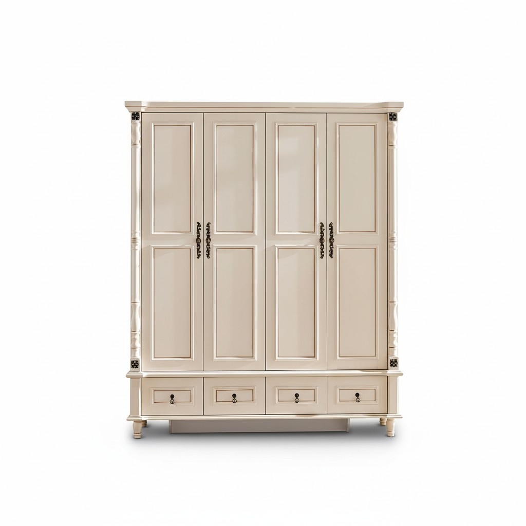 Closet Cabinet Baroque Style Wood Furniture Classic Bedroom Closets