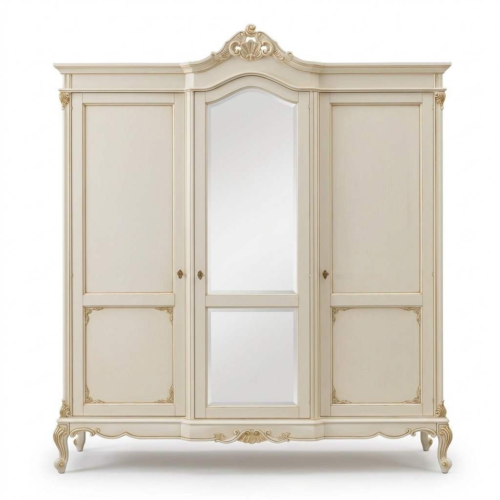 Wardrobe closet bedroom wardrobe Real wood baroque Italian furniture new