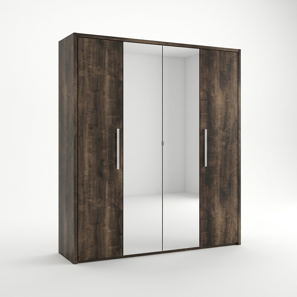 Closet Cabinet Design Furniture Wood Luxury Mirror Bedroom Cabinets New