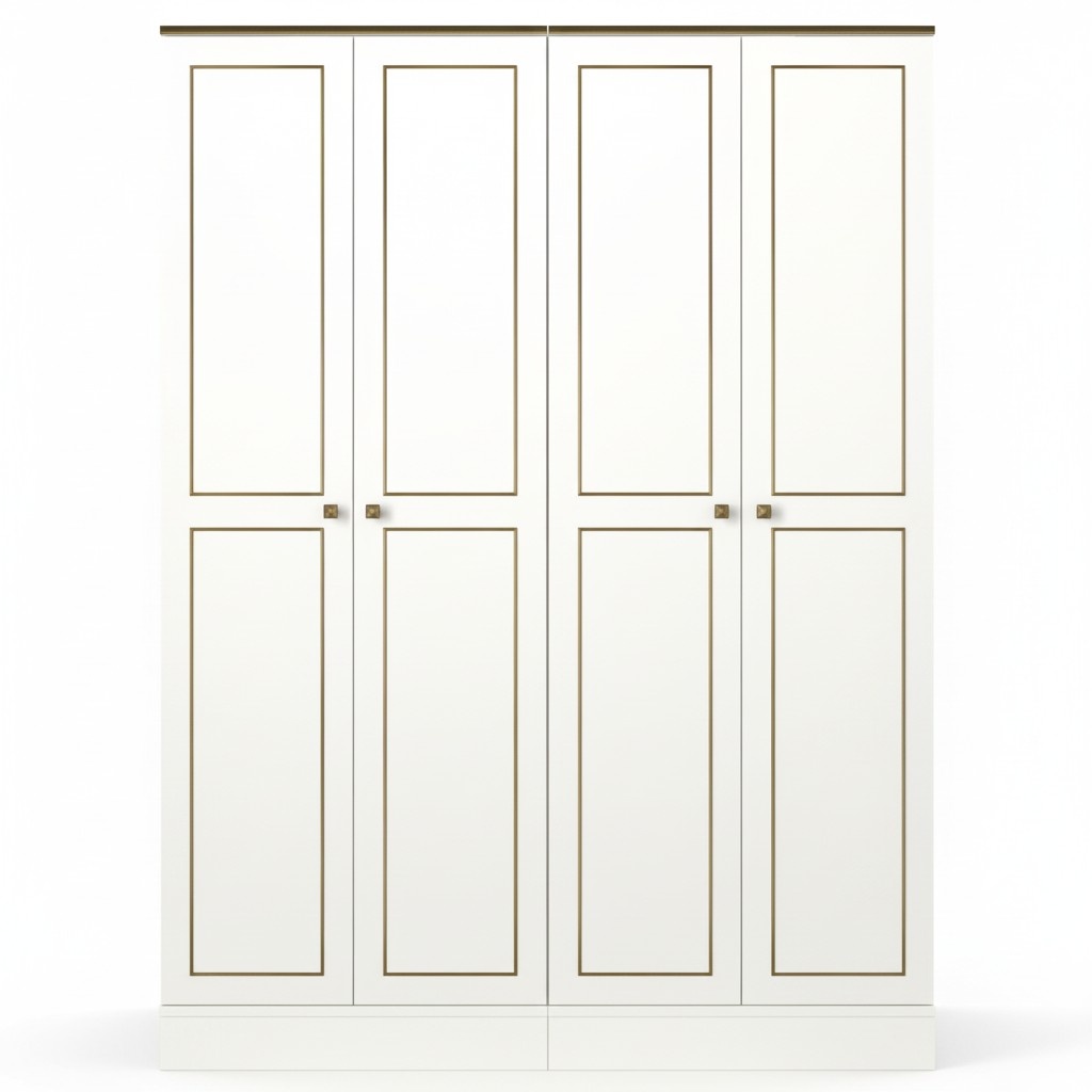Wardrobe Closet Wall Cabinet Coat Rack Bedroom Modern White 140cm