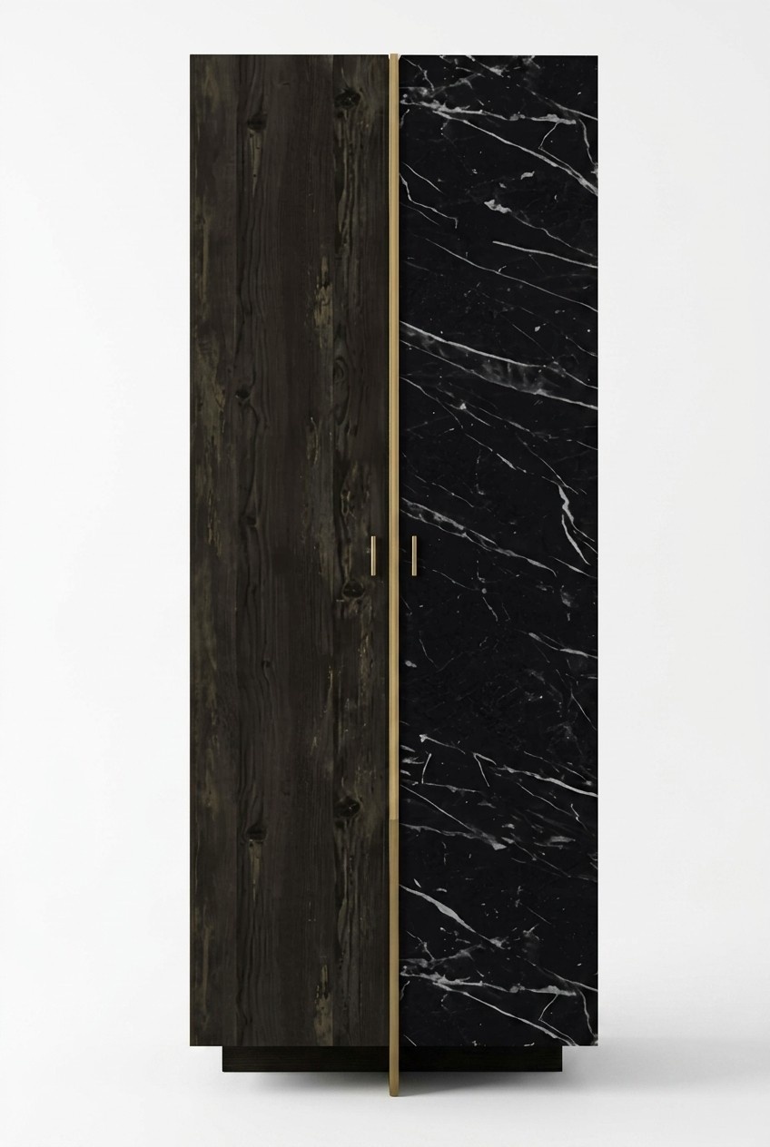 Wardrobe Bedroom Modern Furniture Black Wood Luxury Design