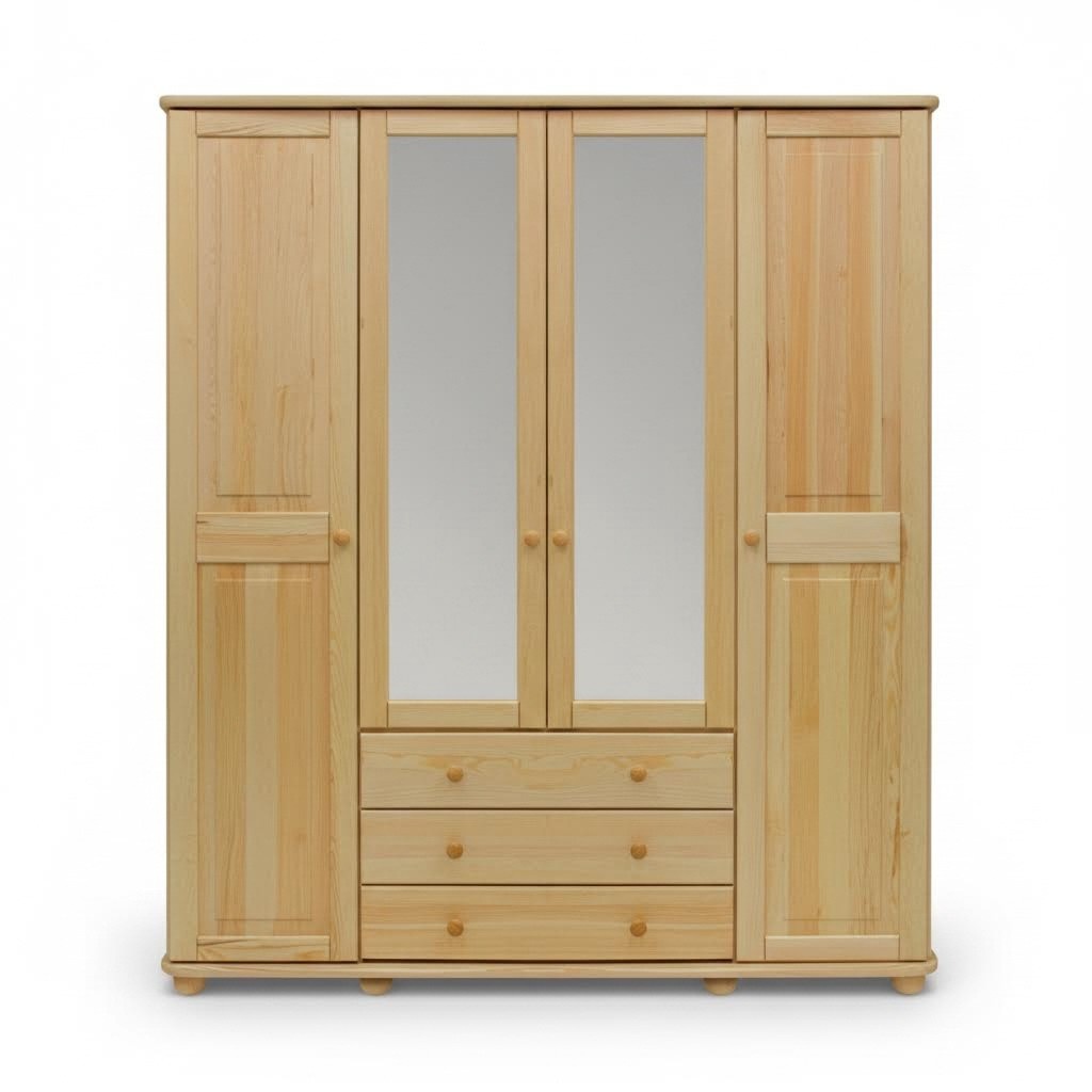 Wardrobe Cabinets Cupboard Wall Unit 4 Doors Wood Furniture Bedroom New