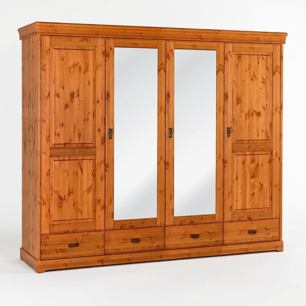 Closet Country Style Furniture Cupboard Wood Bedroom Cabinets Brown New