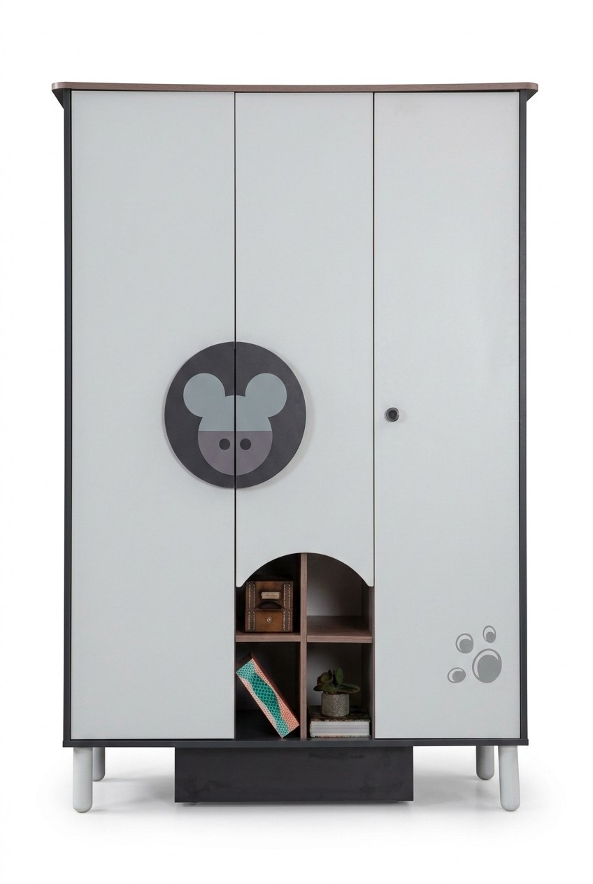 Wardrobe Design Furniture Children\'s Room Cupboard Shelf Wood Bedroom New