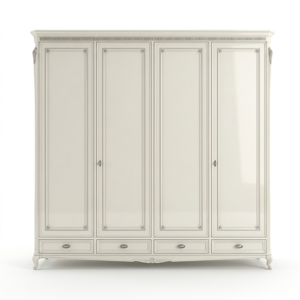 Wardrobe Design Furniture Wood Luxury Bedroom White Cabinets New