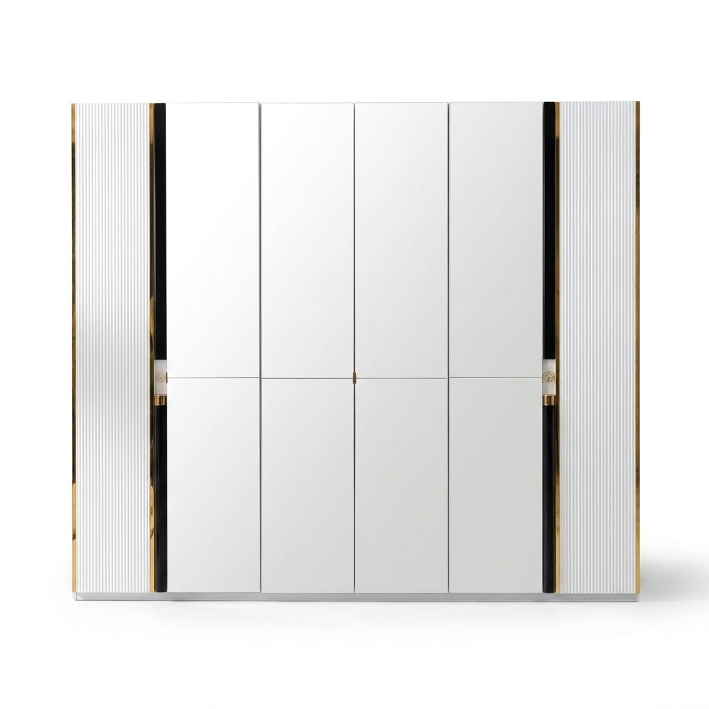 Closet Furniture Cabinet Italian Style Luxury Wardrobes Bedroom Gold