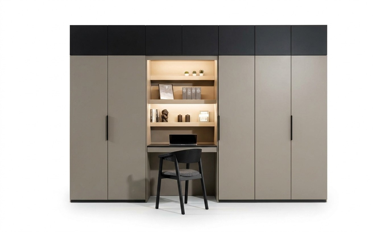 Wardrobe Gray Elegant Wooden Bedroom Design Modern Furniture Luxury New