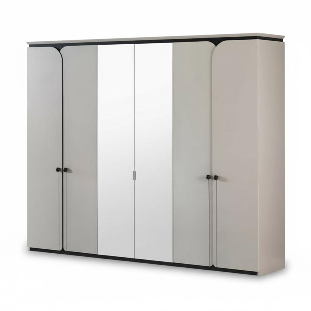 Wardrobe mirror cabinet 6-door cabinet cabinets bedroom furniture