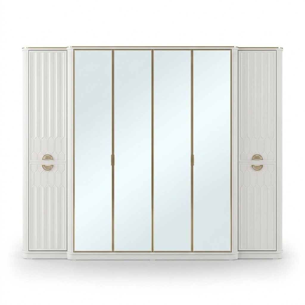 Closet mirror wooden furniture cabinets italy for bedroom