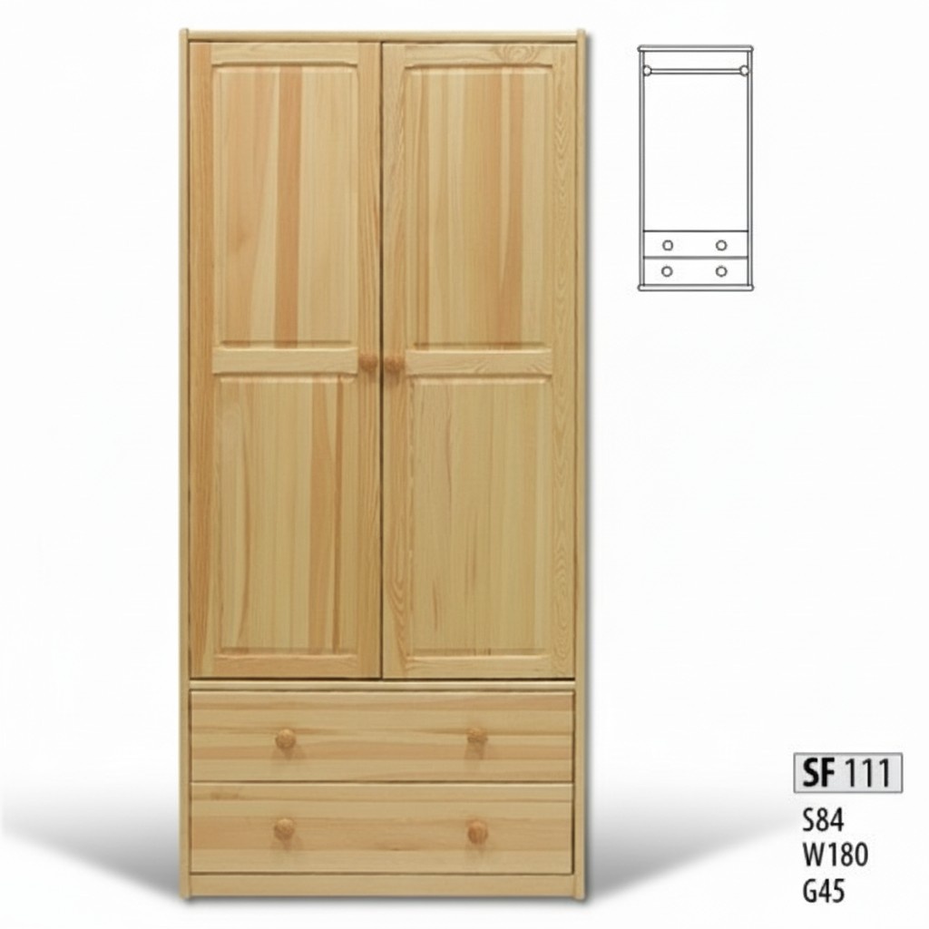 Pine wardrobe solid wood bedroom wardrobe cabinets new
