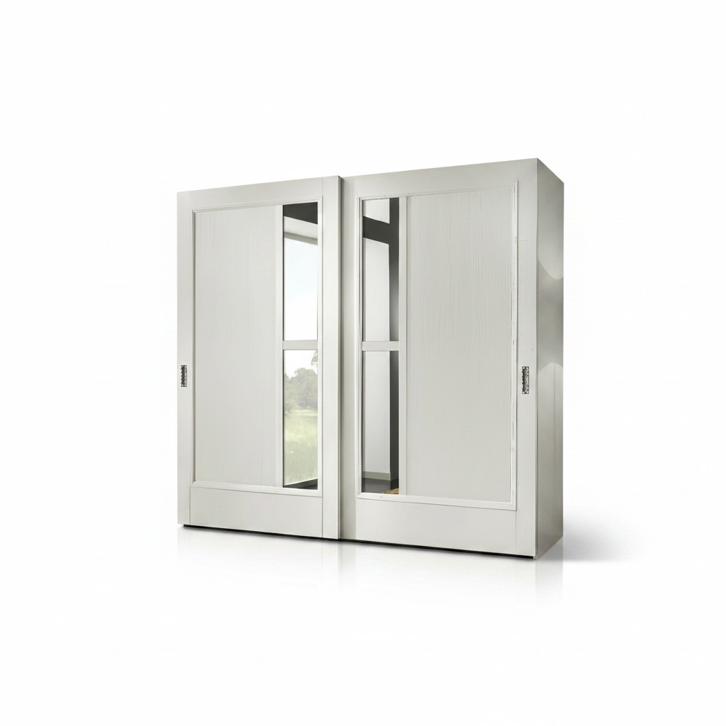 Wardrobe Sliding Doors Bedroom Cupboard Wall Cabinets Wood Mirror New