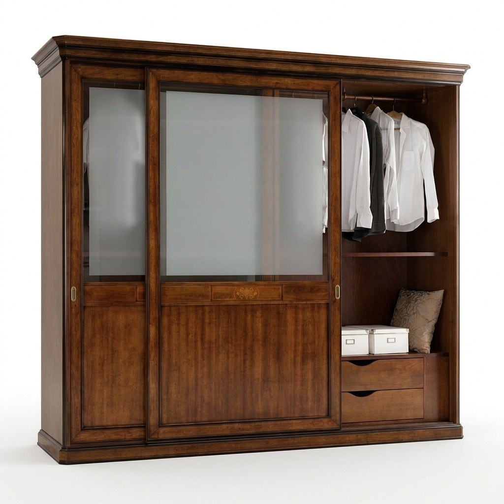 Closet real wood closet Massive bedroom furniture Italy wooden closet