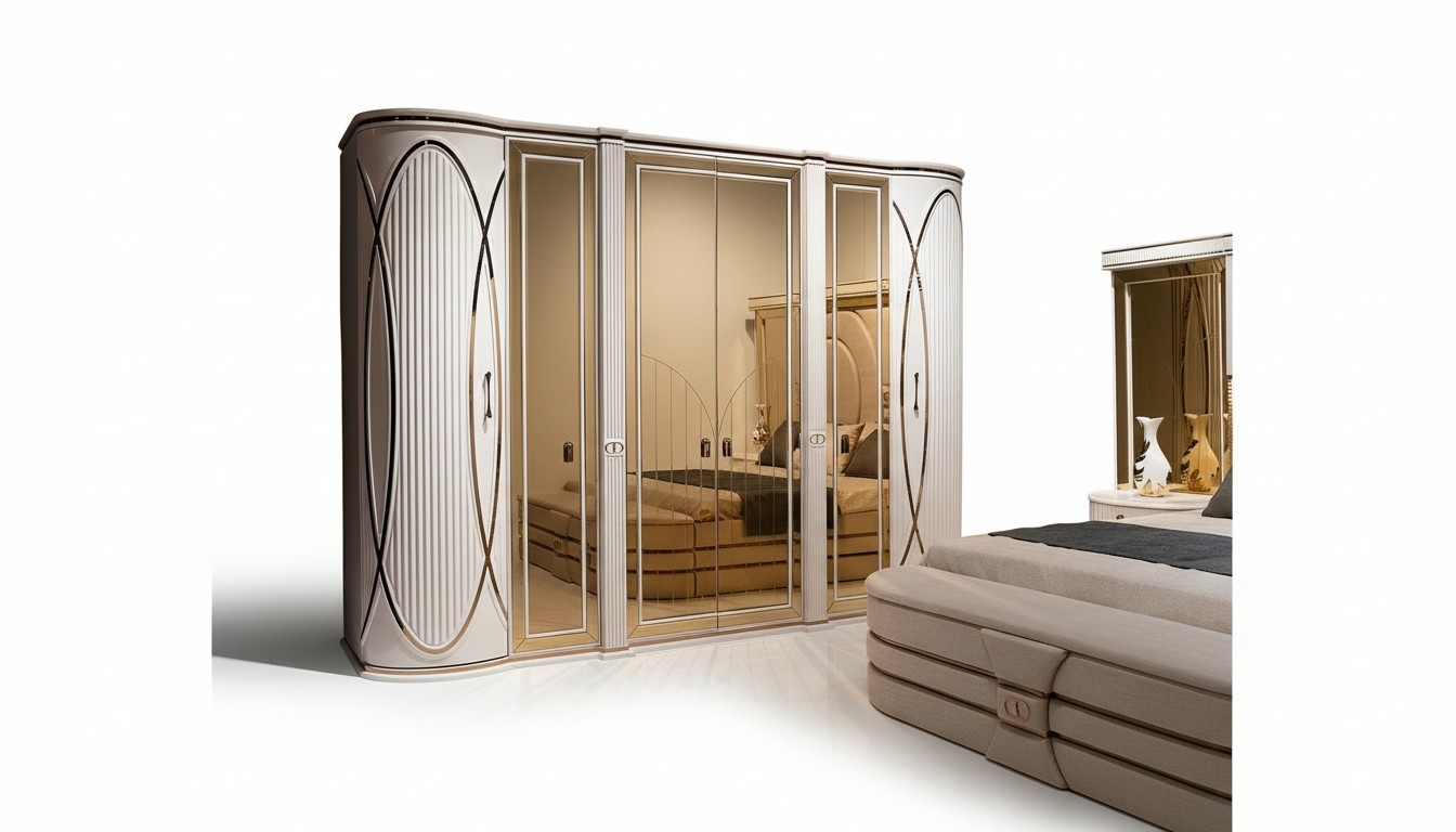 Wardrobe white bedroom material wood closet wood closet