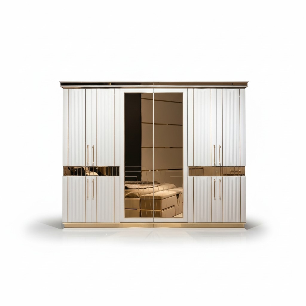 Wardrobe white bedroom material wood cupboard luxury modern