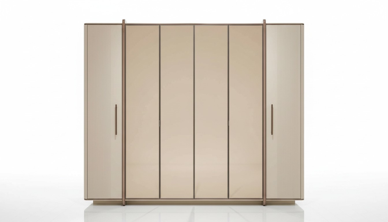 Wooden Wardrobe Beige Elegant Modern