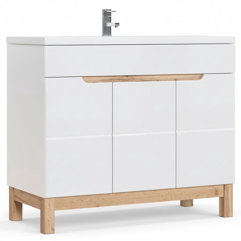 Vanity unit bathroom cabinets vanity units washbasin basin vanity unit 100cm