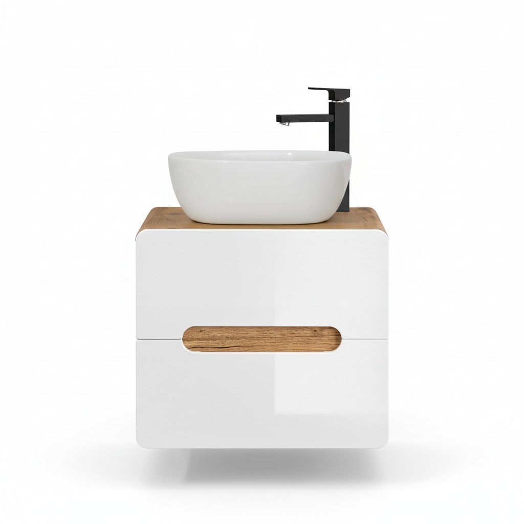 Washbasin bathroom washbasin with attachment basin 60cm base cabinet high gloss