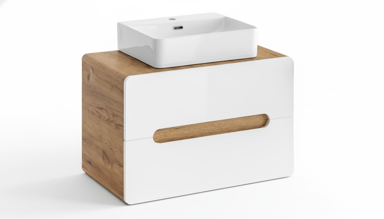 Washbasin bathroom washbasin with attachment basin 80cm base cabinet high gloss