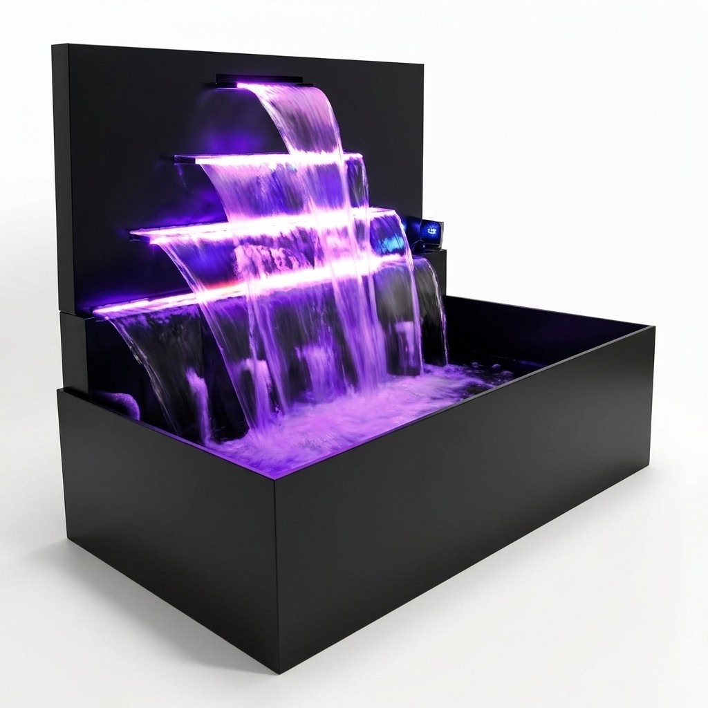 Waterfall Fountain Pool Plant Stainless Steel Water Features Swimming Pools