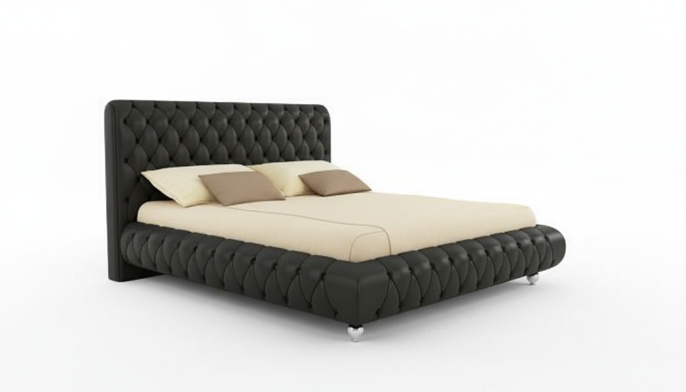 Waterbed Complete Leather Bed Upholstered Bed with Mattress Chesterfield Bed Beds