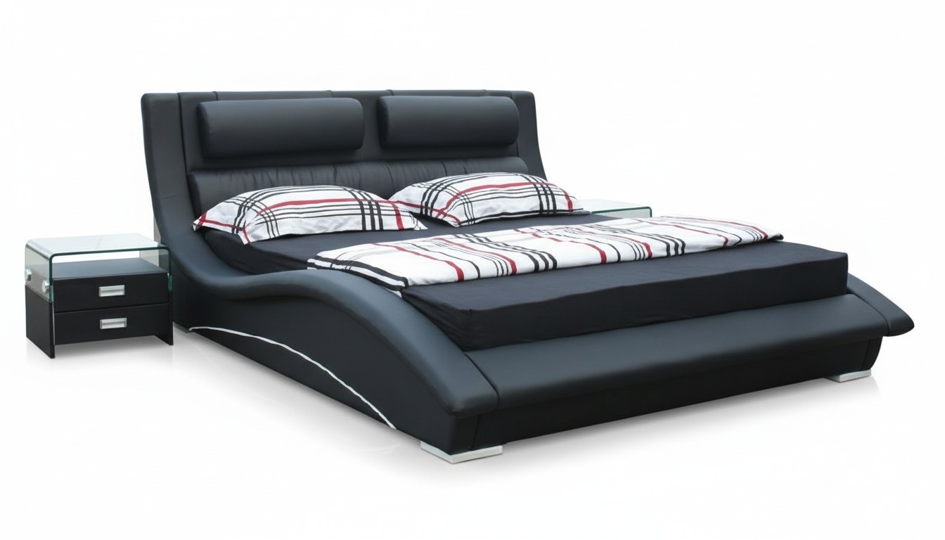 Waterbed Complete Bed Leather Bed Upholstered Bed with Mattress New OLIVER Beds