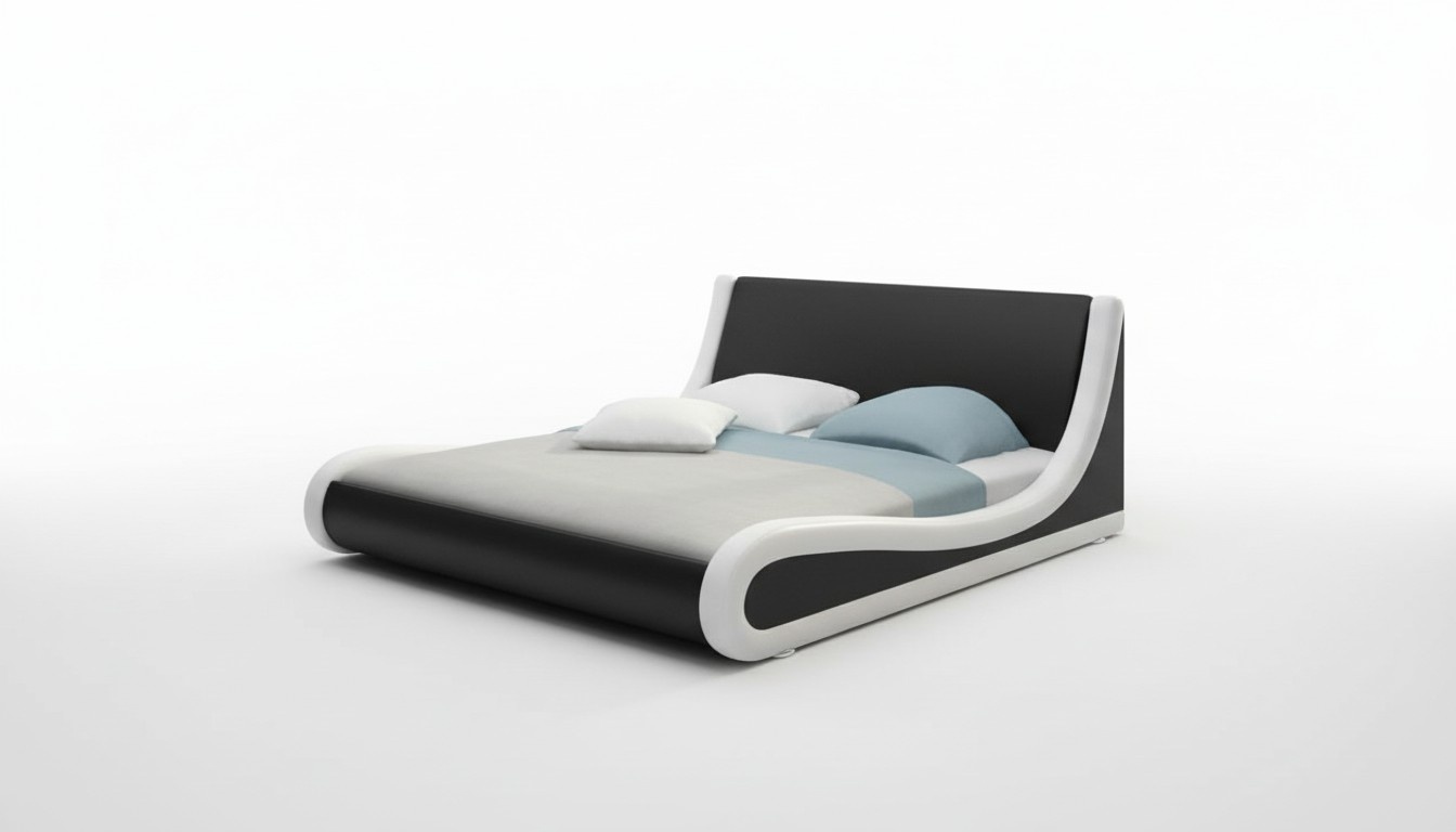 Leather bed upholstered bed with mattress New NIKLAS waterbed bed complete