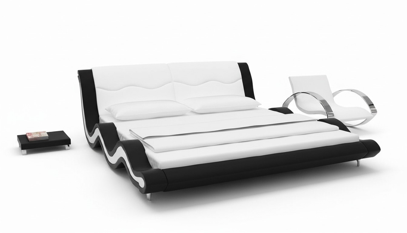 Waterbed Complete Leather Bed Upholstered Bed with Mattress New MORSKIE Bed Beds