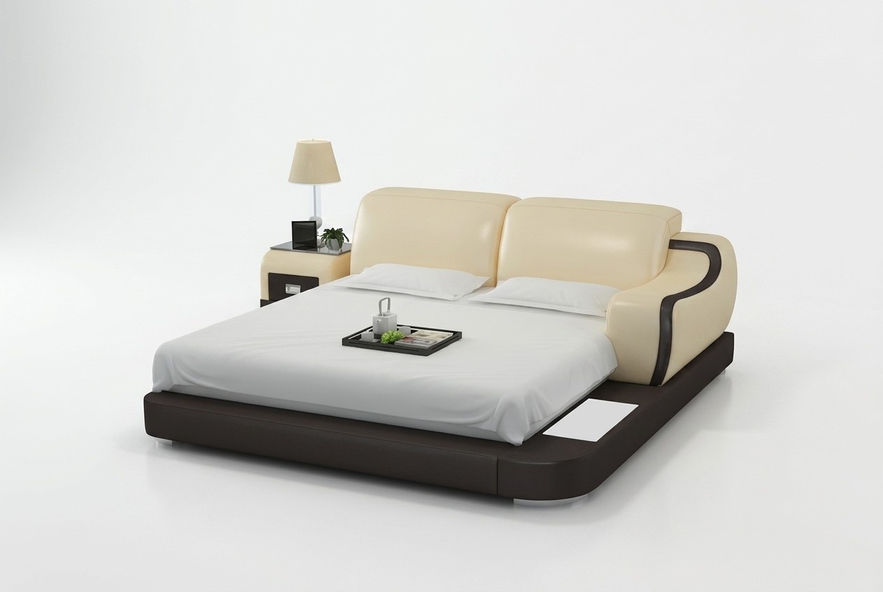 Waterbed Hotel Double Bed Beds LED USB Complete Leather Bed Upholstered Bed Water