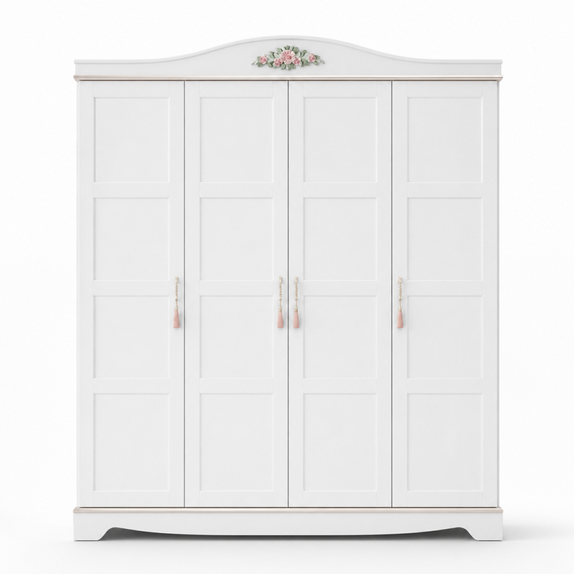 White 4-door wardrobe Designer wooden wardrobe Children\'s room furniture