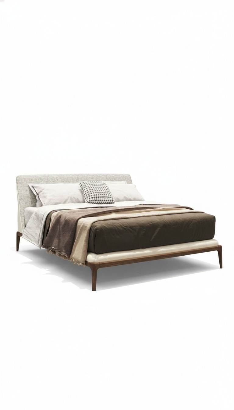 White bed Luxury bed frame Modern bedroom furniture Wooden frame