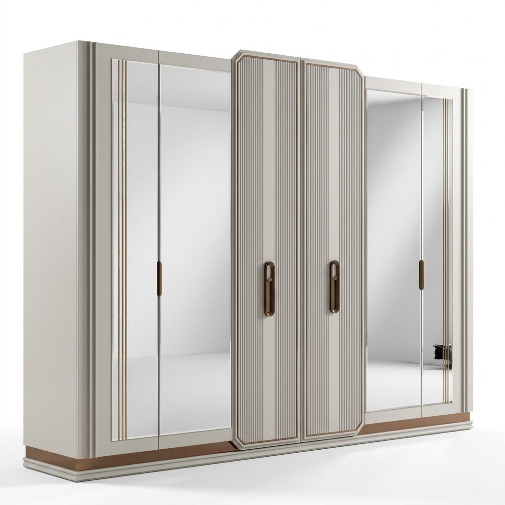 White bedroom wardrobe Glass wardrobe Wooden wardrobe Modern furniture
