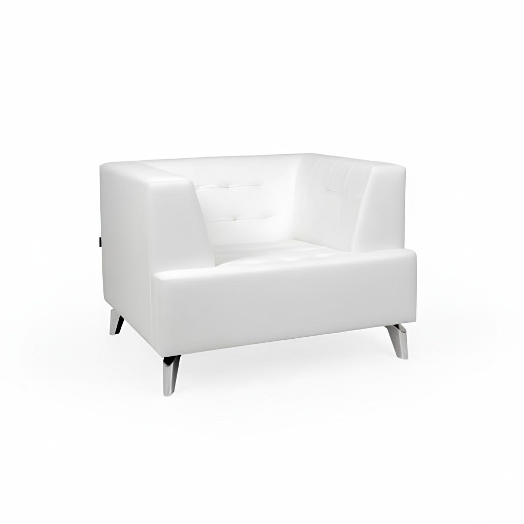 White armchair TV armchair lounge single seater living room club relaxation armchair