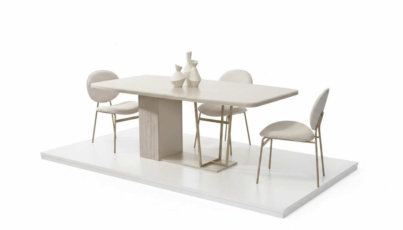 White Dining Area Designer Dining Set Luxurious Dining Room Furniture Chairs Table
