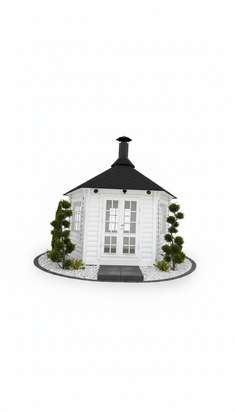 White Barbecue Kota Barbecue Hut Barbecue House Winter Garden Arbour 9.2 m² Kota