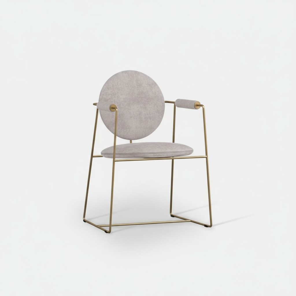 White luxury chair with armrests dining room furniture stainless steel frame style