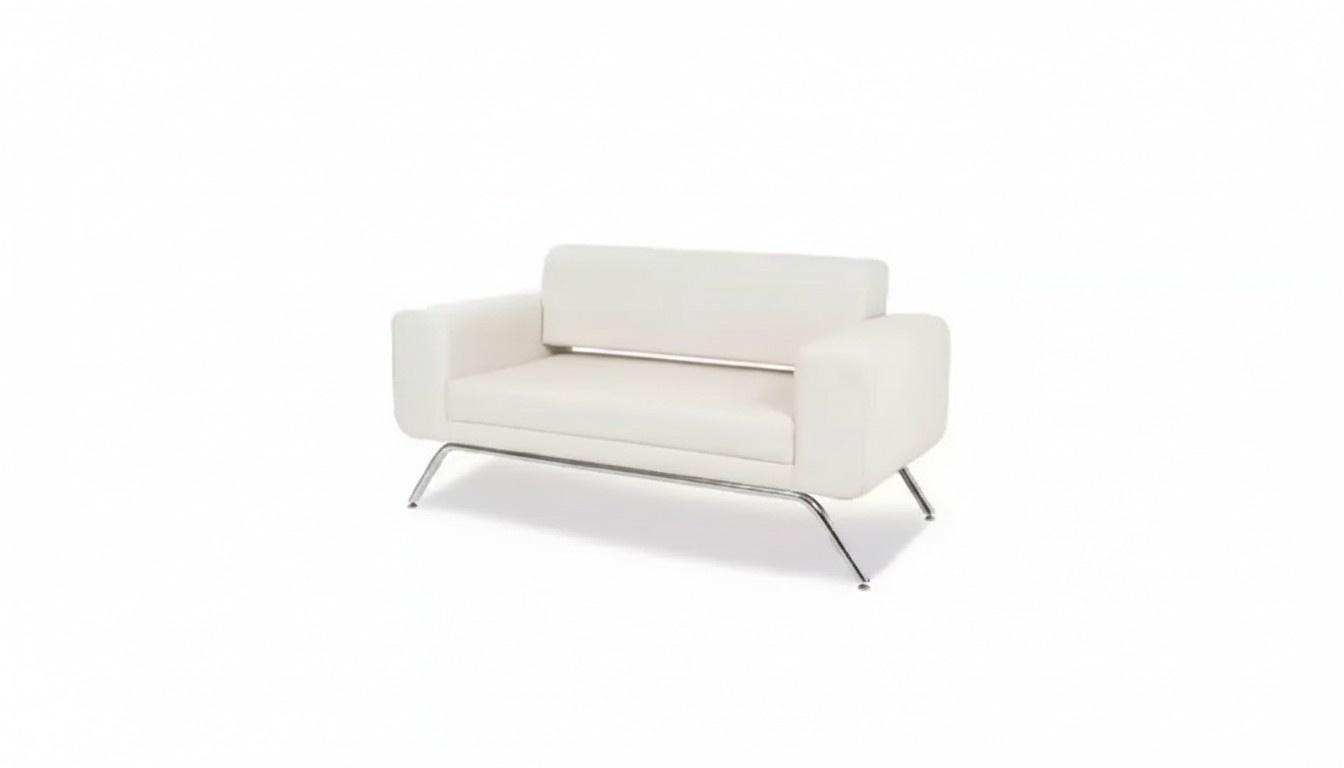 White Luxury Two Seater Luxury Couch Textile Fabric Office Furniture