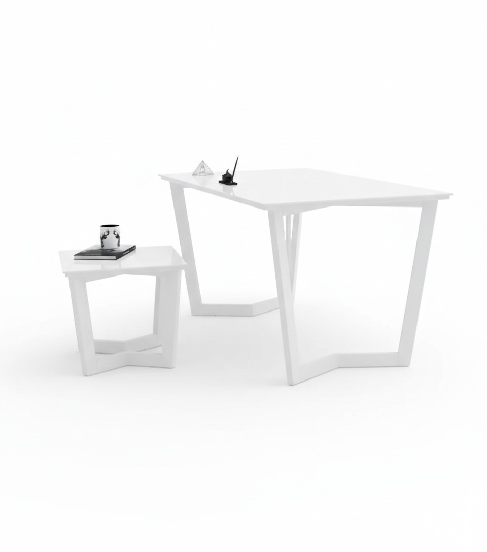 White modern coffee table wooden furniture Exclusive study style table