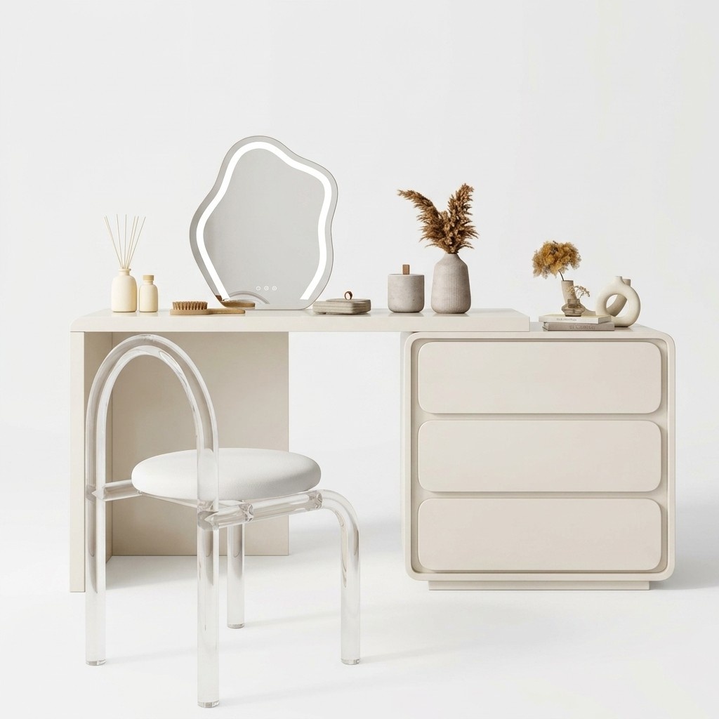 White Modern Dressing Table Designer Dressing Table With Drawers New