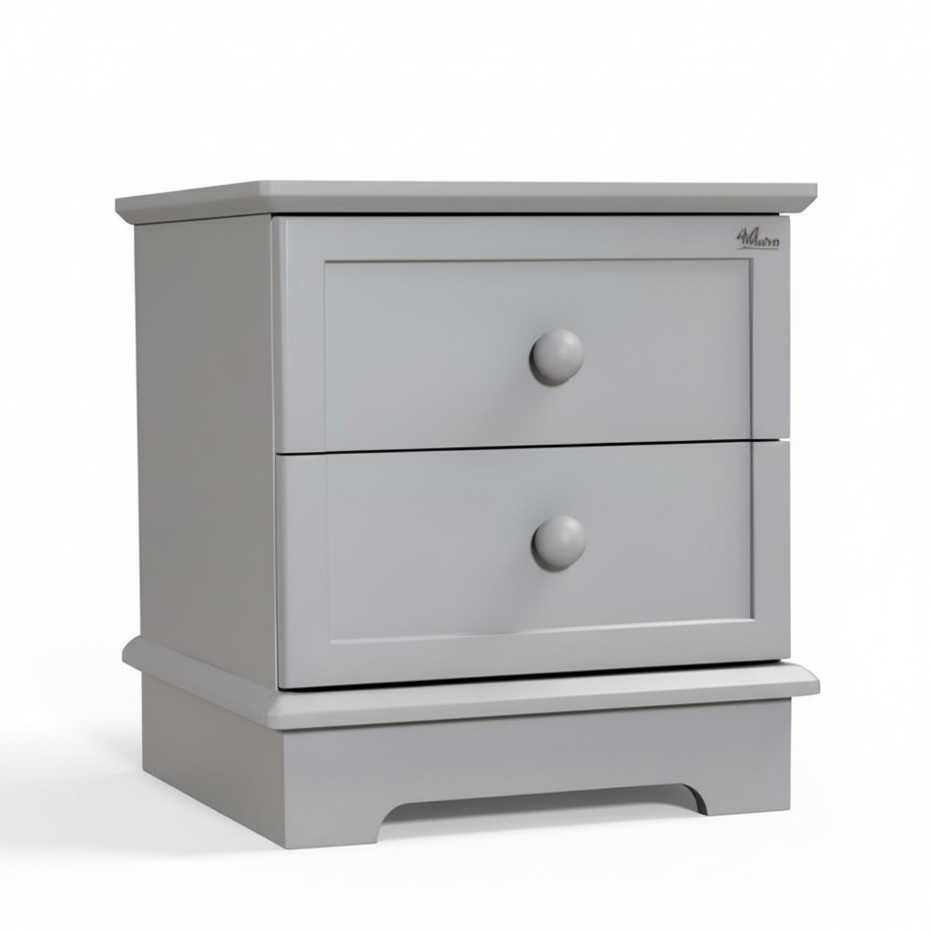 White wooden nightstand modern elegant bedroom furniture
