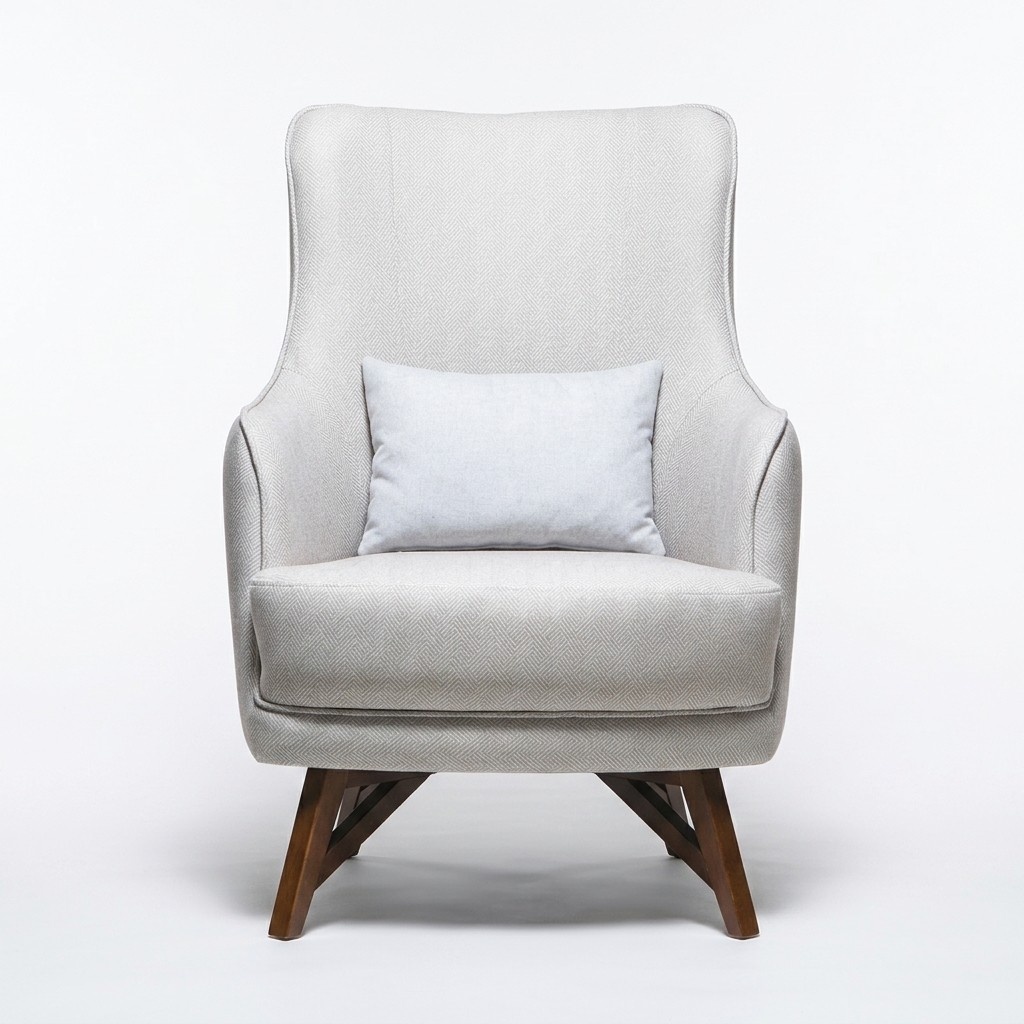 White recliner armchair designer modern living room armrests single seater