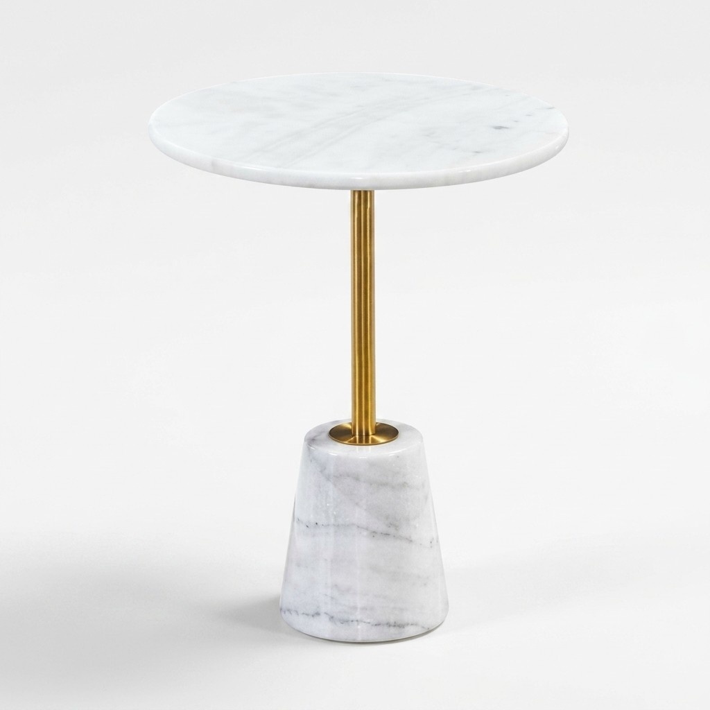 White round table Marble tables Metal furniture Side tables Designer table